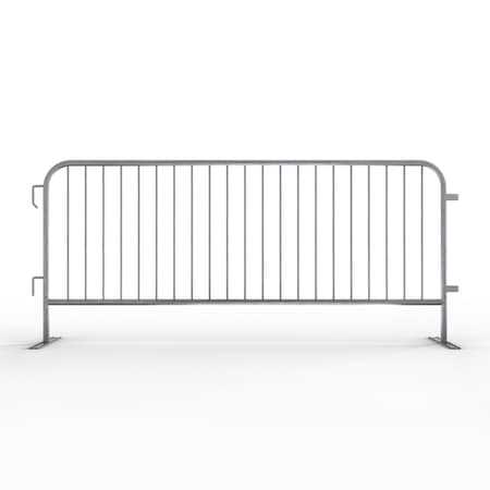 Angry Bull Barricades Steel Barricade, Powder Coating Steel, 44 in. Height, 8.5 ft. Length, 44 lb., Silver AC-HDX85-FL-GA